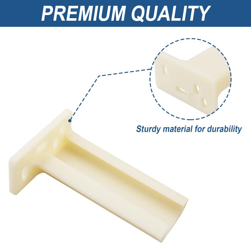 AILLSA R 7265 Drawer Track Back Plate, 3/8 in. x 1 in., Plastic, Left and Right, Beige (2 Pair) - Image 3
